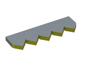 Counter knife middle 409x124x25 Eco Line for Vecoplan LLC (Retech) Vecoplan VAZ 2500