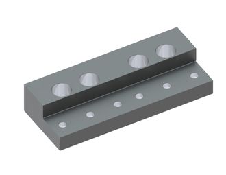 Counter knife slide 390x158x76, 6 countersinks 