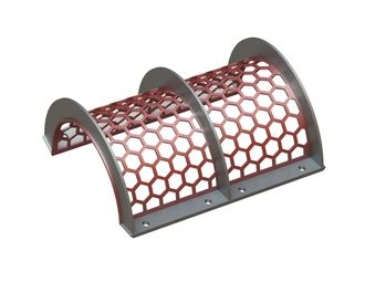 Screen basket 796 wide, bar width t=8 for Vecoplan 