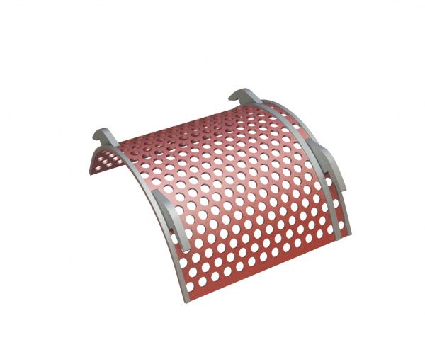 Screen basket 414 wide, sheet thickness t=6 for Vecoplan LLC (Retech) Vecoplan V-ECO 1300