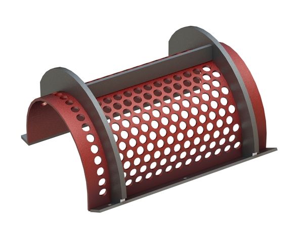 Screen basket 594 wide, sheet thickness t=8 for WEIMA America Inc. 