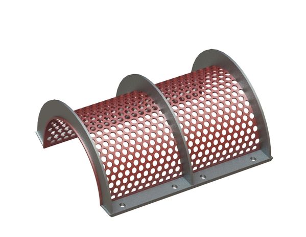 Screen basket 796 wide, sheet thickness t=8 for Vecoplan LLC (Retech) 