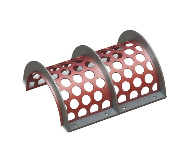 Strainer basket 796 wide, thickness=8 for Vecoplan LLC (Retech) 